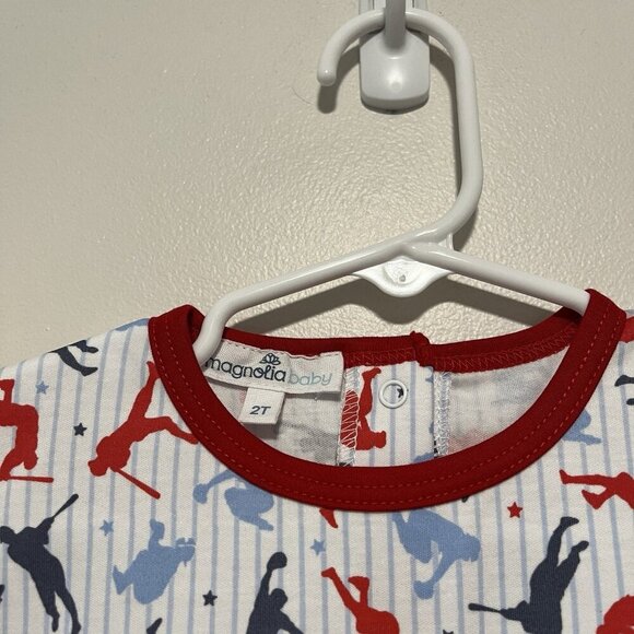 Magnolia Baby NWT Baseball Rookie Lineup Short Playsuit Size 2T - Picture 3 of 5